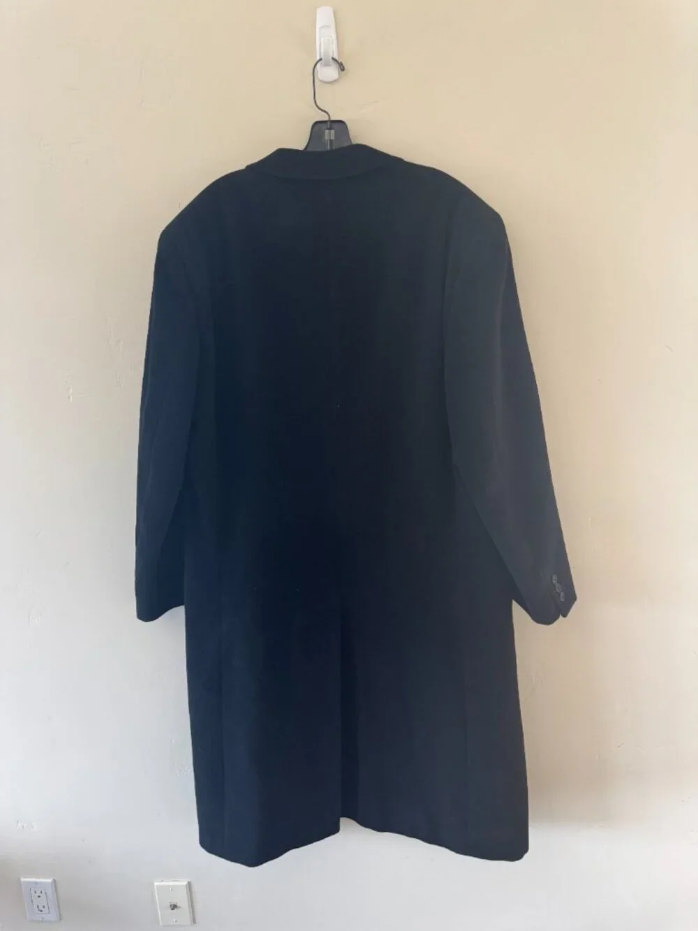 Giorgio Armani Le Collezioni Black Virgin Wool Overcoat Made In Italy Mens L